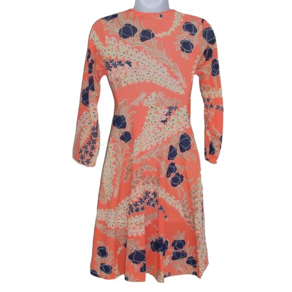 LORD & TAYLOR Robe, XXS, Wrap, Orange/Blue floral, long sleeves - Picture 7 of 8